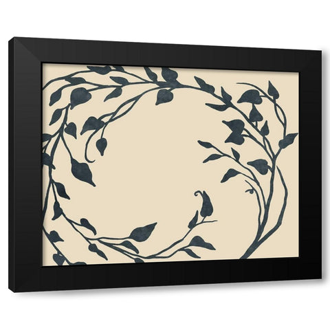 Tendril Swirl I Black Modern Wood Framed Art Print by Vess, June Erica