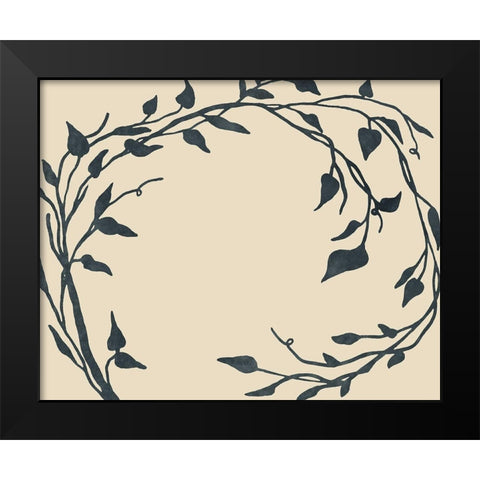 Tendril Swirl II Black Modern Wood Framed Art Print by Vess, June Erica