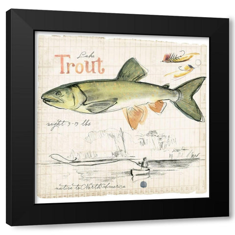 Trout Journal III Black Modern Wood Framed Art Print with Double Matting by Parker, Jennifer Paxton