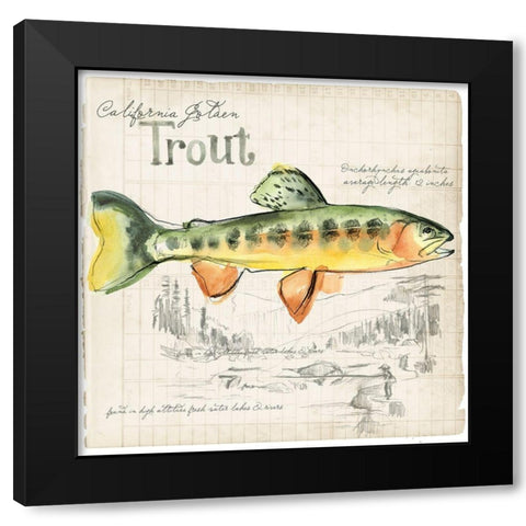 Trout Journal IV Black Modern Wood Framed Art Print with Double Matting by Parker, Jennifer Paxton