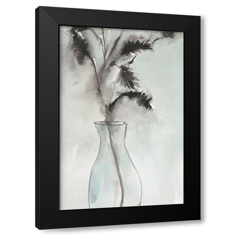 Soft Ferns II Black Modern Wood Framed Art Print with Double Matting by Dixon, Samuel