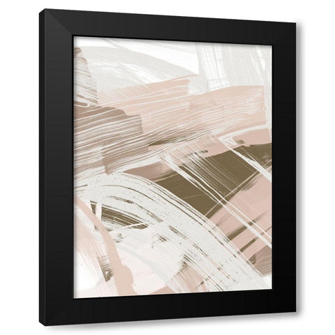 Earthtone Swipe I Black Modern Wood Framed Art Print by Vess, June Erica