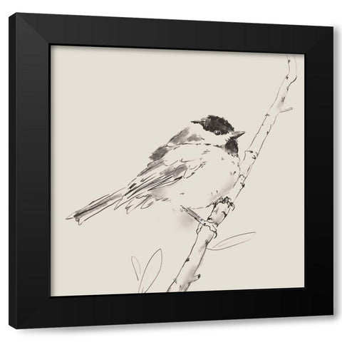 Black Capped Chickadee I Black Modern Wood Framed Art Print with Double Matting by Green, Jacob
