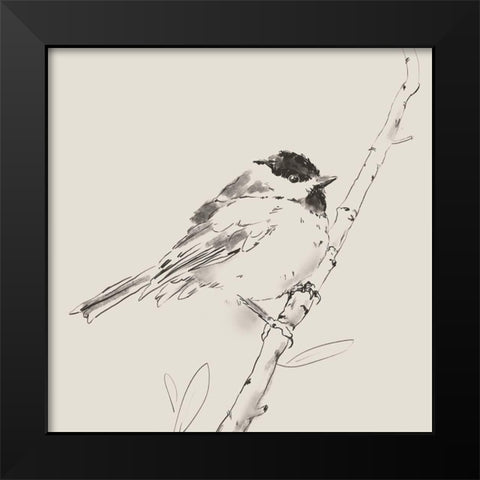 Black Capped Chickadee I Black Modern Wood Framed Art Print by Green, Jacob