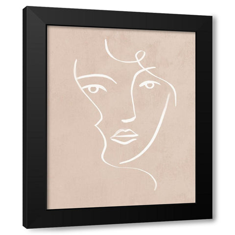 Curly Face I Black Modern Wood Framed Art Print with Double Matting by Barnes, Victoria
