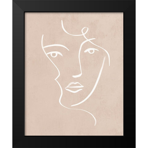 Curly Face I Black Modern Wood Framed Art Print by Barnes, Victoria