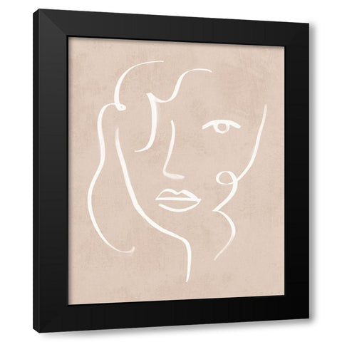 Curly Face II Black Modern Wood Framed Art Print with Double Matting by Barnes, Victoria