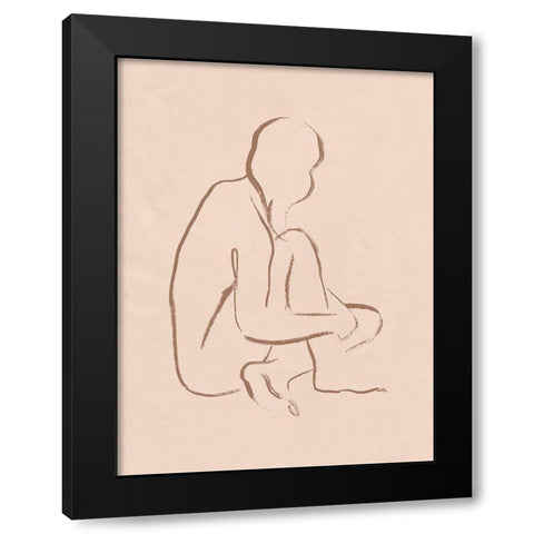 Sketched Pose I Black Modern Wood Framed Art Print with Double Matting by Barnes, Victoria