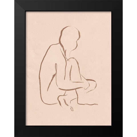 Sketched Pose I Black Modern Wood Framed Art Print by Barnes, Victoria