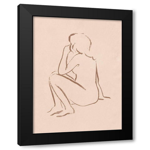 Sketched Pose II Black Modern Wood Framed Art Print with Double Matting by Barnes, Victoria