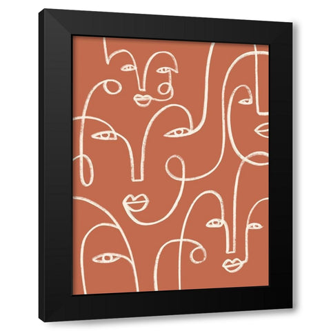 Connected Expressions I Black Modern Wood Framed Art Print by Barnes, Victoria