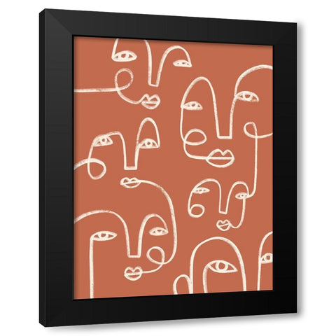 Connected Expressions II Black Modern Wood Framed Art Print with Double Matting by Barnes, Victoria