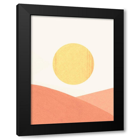 Simple Boho Sun I Black Modern Wood Framed Art Print with Double Matting by Caroline, Emma