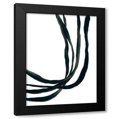 Onyx Ribbon I Black Modern Wood Framed Art Print by Vess, June Erica