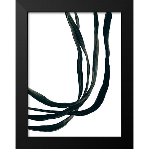 Onyx Ribbon I Black Modern Wood Framed Art Print by Vess, June Erica