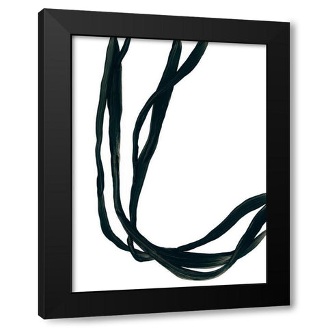 Onyx Ribbon II Black Modern Wood Framed Art Print by Vess, June Erica