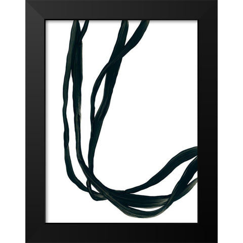 Onyx Ribbon II Black Modern Wood Framed Art Print by Vess, June Erica