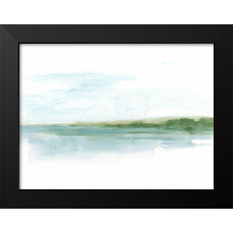 Green Ribbon Coast I Black Modern Wood Framed Art Print by Vess, June Erica