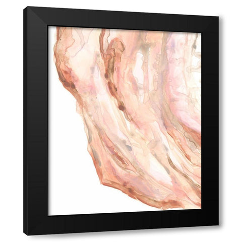 Rose Quartz II Black Modern Wood Framed Art Print with Double Matting by Vess, June Erica