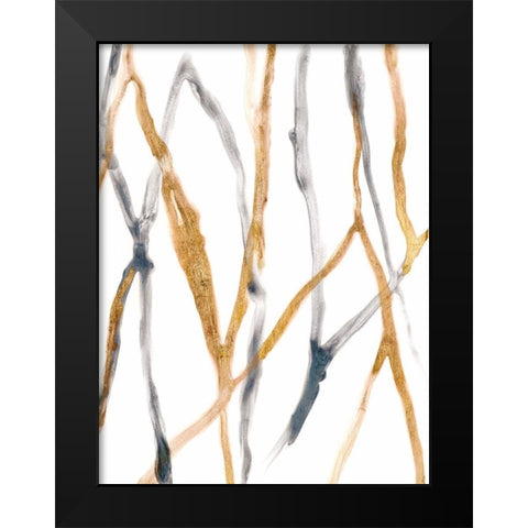 Runnel X Black Modern Wood Framed Art Print by Vess, June Erica
