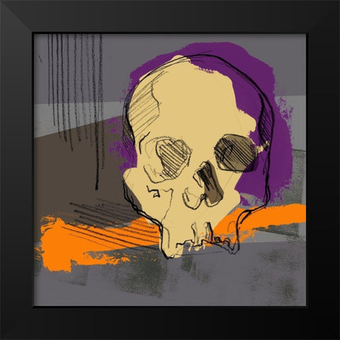 Mod Skull Collage II Black Modern Wood Framed Art Print by Parker, Jennifer Paxton