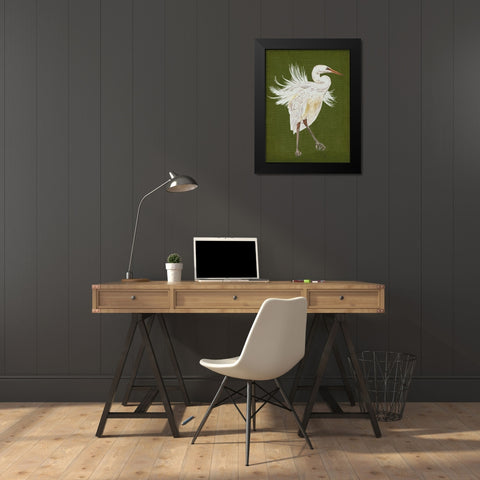 Heron Plumage I Black Modern Wood Framed Art Print by Wang, Melissa