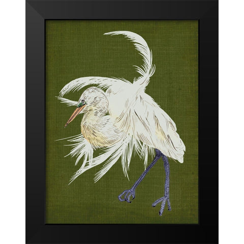 Heron Plumage II Black Modern Wood Framed Art Print by Wang, Melissa