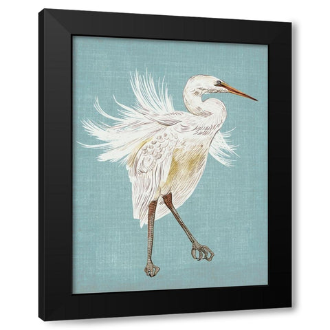 Heron Plumage III Black Modern Wood Framed Art Print with Double Matting by Wang, Melissa