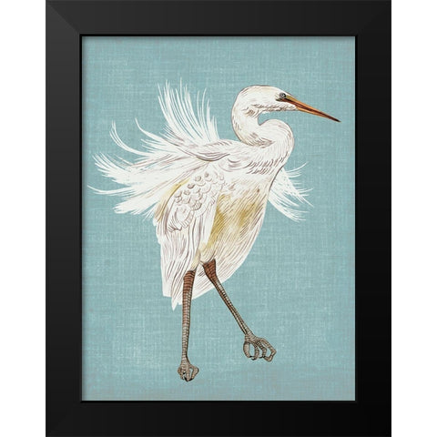 Heron Plumage III Black Modern Wood Framed Art Print by Wang, Melissa