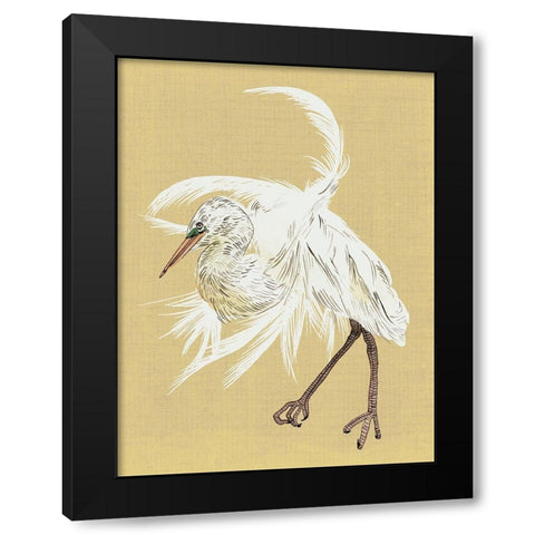 Heron Plumage VI Black Modern Wood Framed Art Print with Double Matting by Wang, Melissa