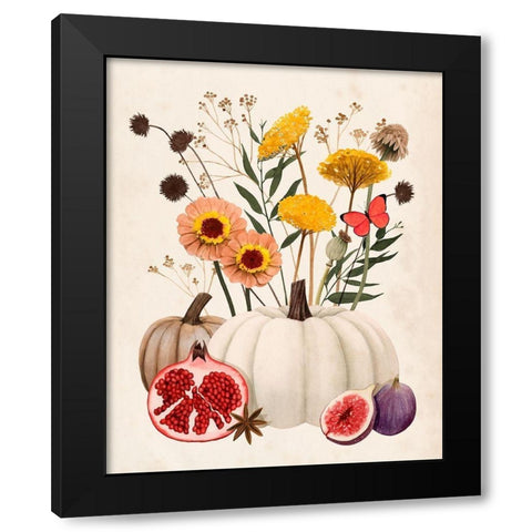 Fall Botanicals I Black Modern Wood Framed Art Print with Double Matting by Popp, Grace