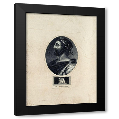Royal Portraits I Black Modern Wood Framed Art Print by Unknown
