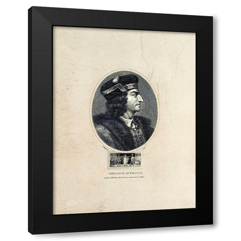 Royal Portraits IV Black Modern Wood Framed Art Print by Unknown