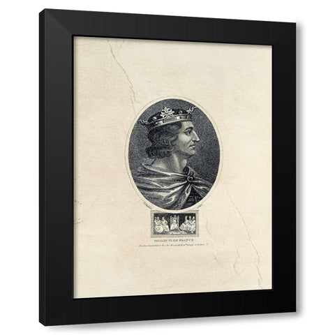 Royal Portraits V Black Modern Wood Framed Art Print by Unknown