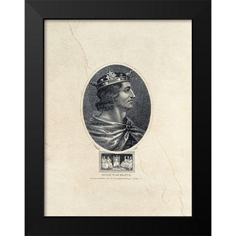 Royal Portraits V Black Modern Wood Framed Art Print by Unknown