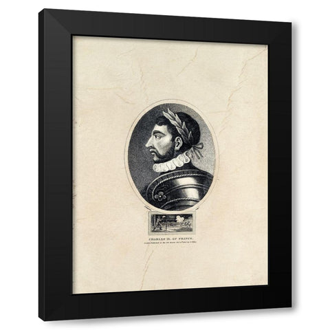 Royal Portraits VII Black Modern Wood Framed Art Print by Unknown