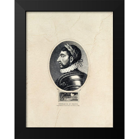 Royal Portraits VII Black Modern Wood Framed Art Print by Unknown
