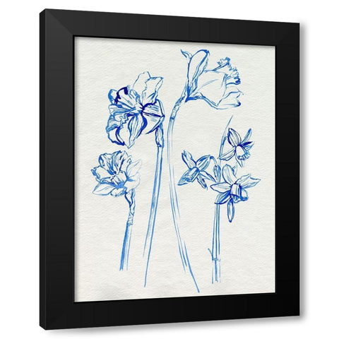 Inky Daffodils I Black Modern Wood Framed Art Print by Parker, Jennifer Paxton
