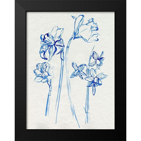 Inky Daffodils I Black Modern Wood Framed Art Print by Parker, Jennifer Paxton