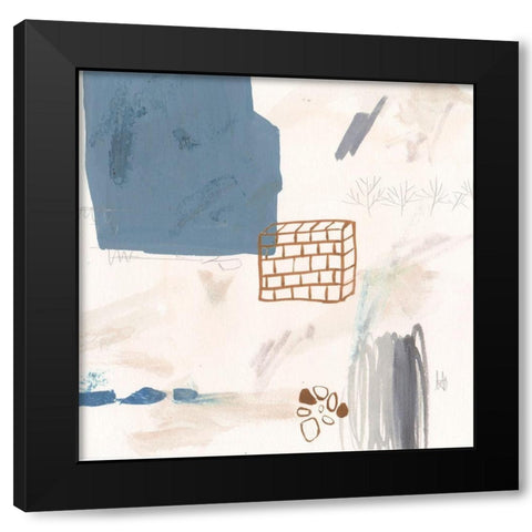 A Little Escape I Black Modern Wood Framed Art Print with Double Matting by Wang, Melissa