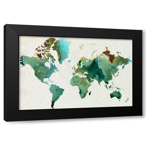 Inky World Black Modern Wood Framed Art Print with Double Matting by Popp, Grace