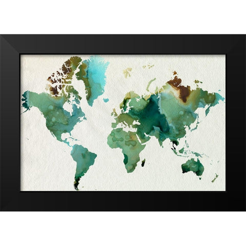 Inky World Black Modern Wood Framed Art Print by Popp, Grace