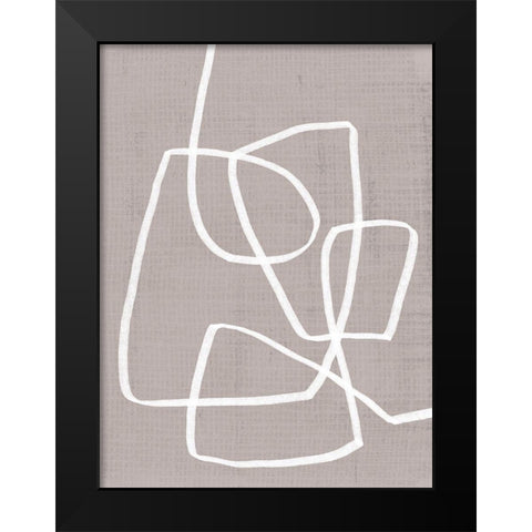 Linen Roundabout I Black Modern Wood Framed Art Print by Vess, June Erica