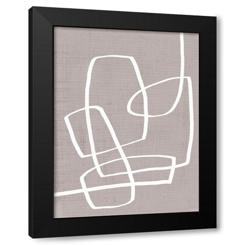 Linen Roundabout II Black Modern Wood Framed Art Print with Double Matting by Vess, June Erica