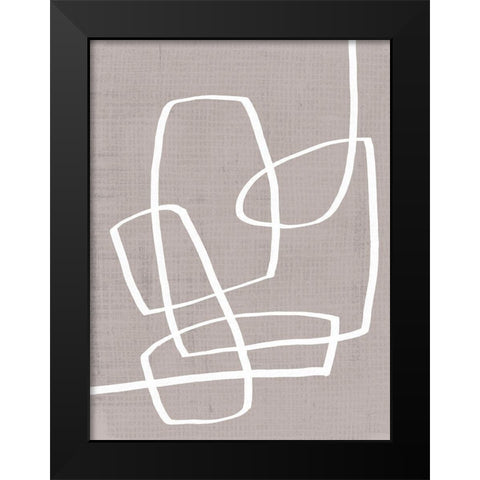 Linen Roundabout II Black Modern Wood Framed Art Print by Vess, June Erica