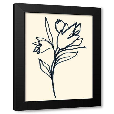 Floral Marker I Black Modern Wood Framed Art Print with Double Matting by Vess, June Erica