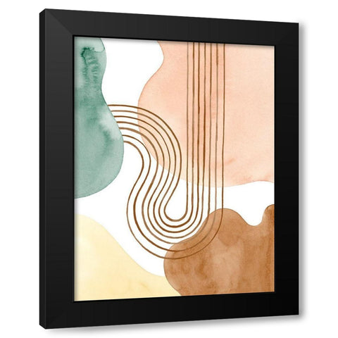 Spring Shapes II Black Modern Wood Framed Art Print with Double Matting by Popp, Grace