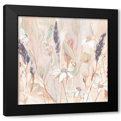 Lavender Flower Field I Black Modern Wood Framed Art Print with Double Matting by Warren, Annie
