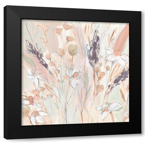 Lavender Flower Field II Black Modern Wood Framed Art Print by Warren, Annie