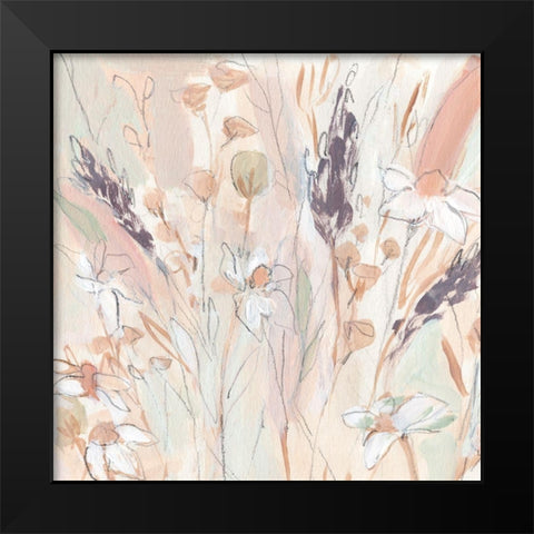 Lavender Flower Field II Black Modern Wood Framed Art Print by Warren, Annie